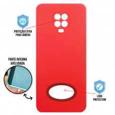 Capa para Xiaomi Redmi Note 9 Pro e Note 9s - Case Silicone Safe Glass Vermelha
